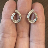 14k White Gold and 1cttw Diamond Open Loop Stud Earrings