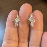 14k White Gold and 0.50cttw Diamond Huggie Earrings