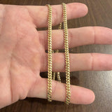 14k Yellow Gold 26g Solid Heavy 3.5mm Curb Cuban Link Chain Necklace Italy 20"