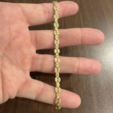 14k Yellow Gold 8.7g Vintage Diamond Cut 6mm Solid Fancy Link Bracelet 7"