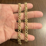 14k Yellow Gold 25g Ladies Vintage 8mm Fancy Link Necklace Italy 18"