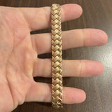 14k Rose Gold 15g Ladies Vintage 10.5mm Fancy Link Bracelet Turkey 7.25"