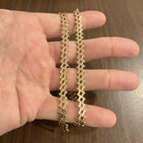 14k Yellow Gold 17.5g Ladies Vintage 7mm Fancy Link Necklace Italy 17"