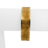 14k Yellow Gold 21.7g Ladies Vintage Concave Satin Finish Bangle Bracelet 7"