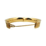 14k Yellow Gold 21.7g Ladies Vintage Concave Satin Finish Bangle Bracelet 7"