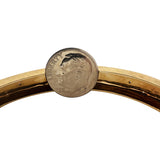 14k Yellow Gold Opal and Diamond Vintage Satin Finish Bangle Bracelet 6.25"