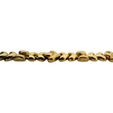 14k Yellow Gold 21g Fancy Link Cabochon Garnet and Onyx Bracelet Italy 7.25"