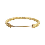 14k Yellow Gold 12g Textured and Polished Twisted Bangle Bracelet 7"