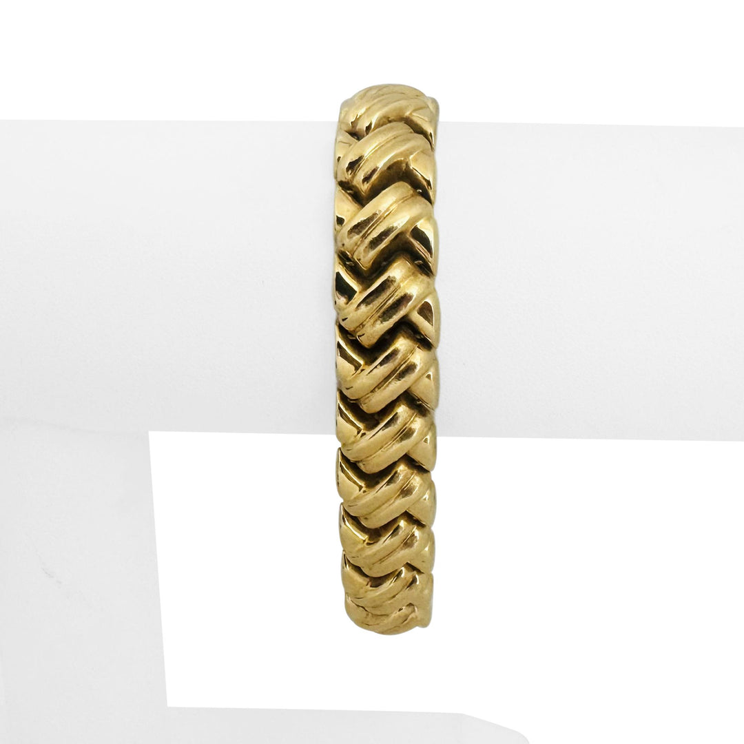 14k Yellow Gold 20g Ladies Chunky 14mm Fancy Link Bracelet Turkey 7.75"
