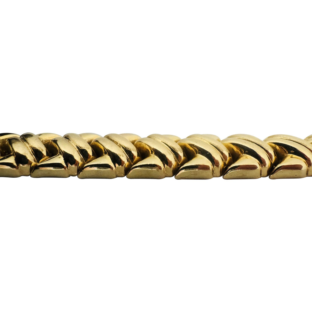14k Yellow Gold 20g Ladies Chunky 14mm Fancy Link Bracelet Turkey 7.75"