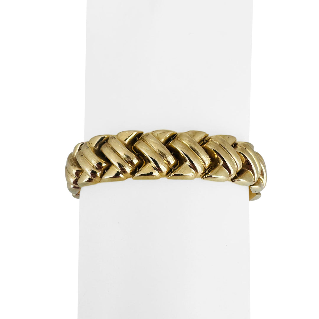 14k Yellow Gold 20g Ladies Chunky 14mm Fancy Link Bracelet Turkey 7.75"