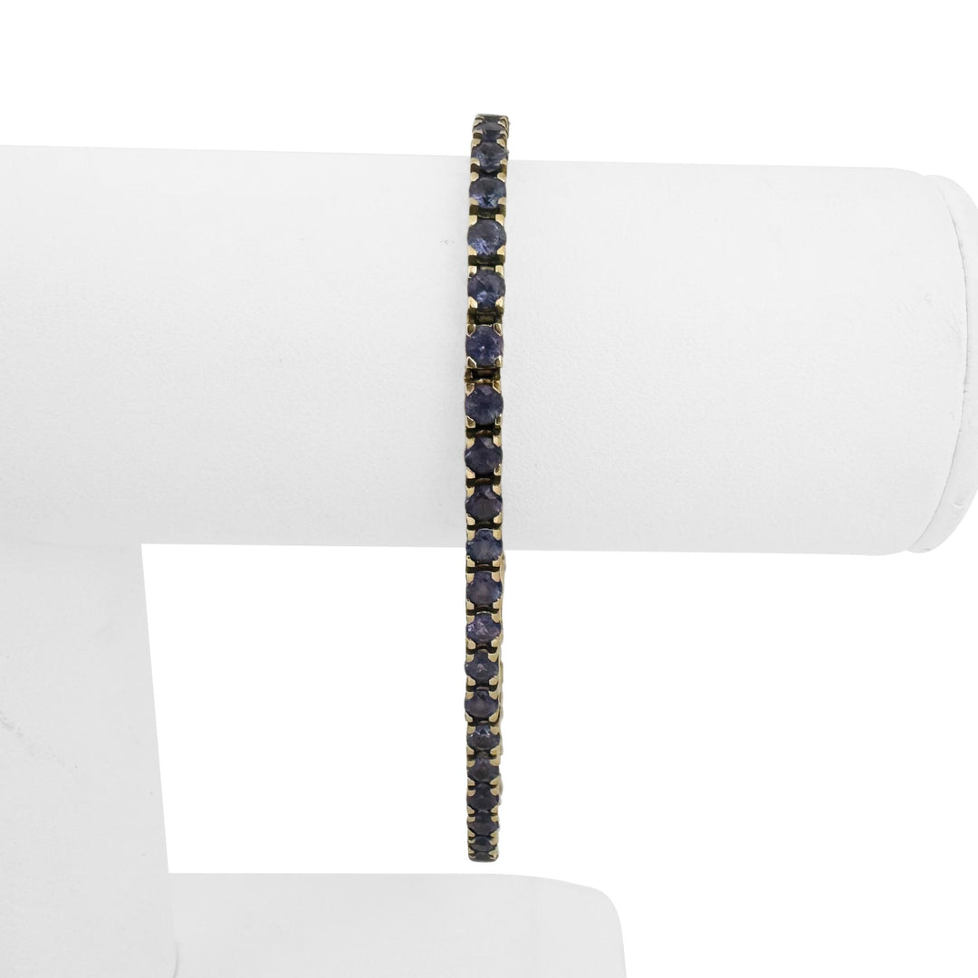 14k Yellow Gold and Tanzanite 14g Solid Ladies Tennis Bracelet 7.5"