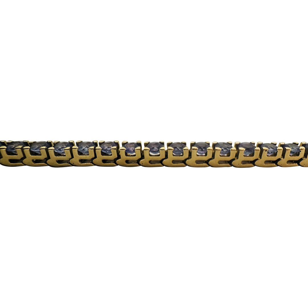 14k Yellow Gold and Tanzanite 14g Solid Ladies Tennis Bracelet 7.5"