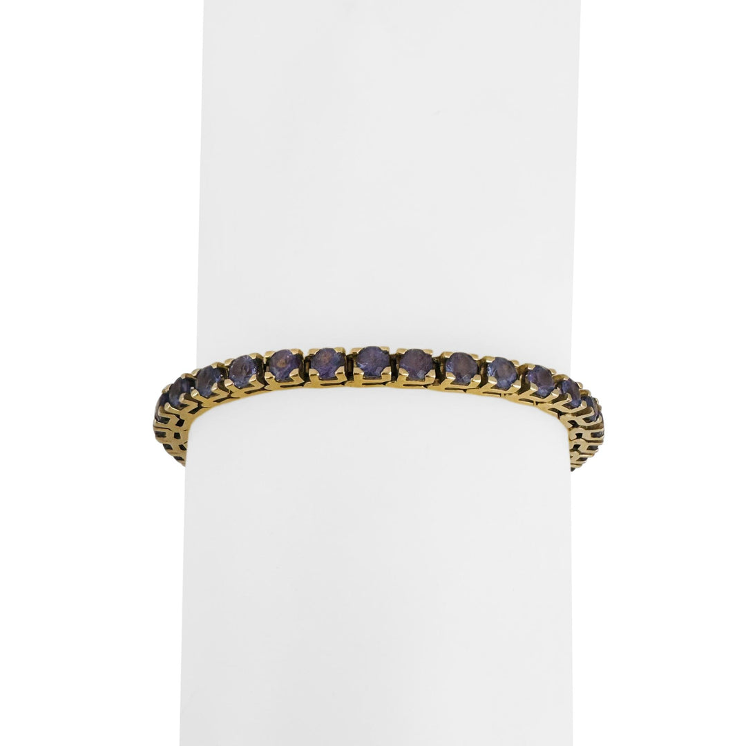 14k Yellow Gold and Tanzanite 14g Solid Ladies Tennis Bracelet 7.5"