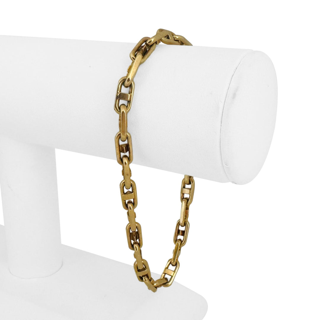 14k Yellow Gold 24.4g Solid Men's 5mm Mariner Cable Link Bracelet Italy 8.5"