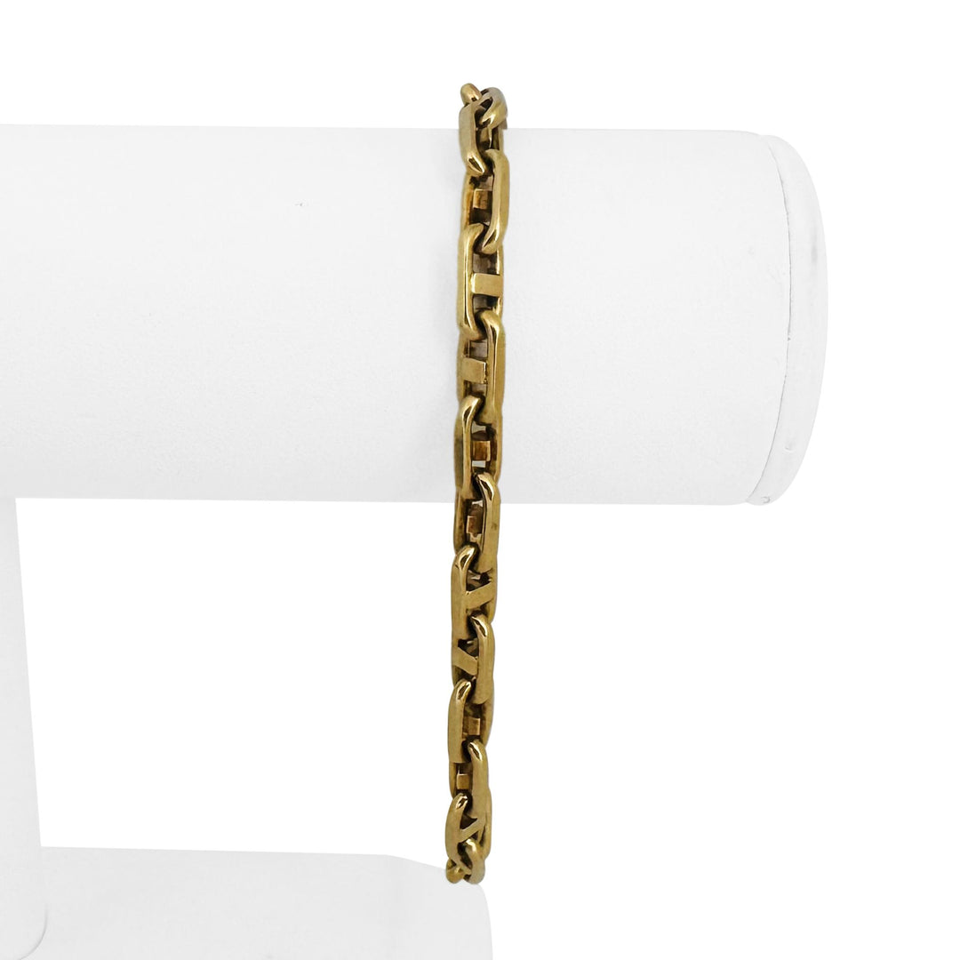 14k Yellow Gold 24.4g Solid Men's 5mm Mariner Cable Link Bracelet Italy 8.5"