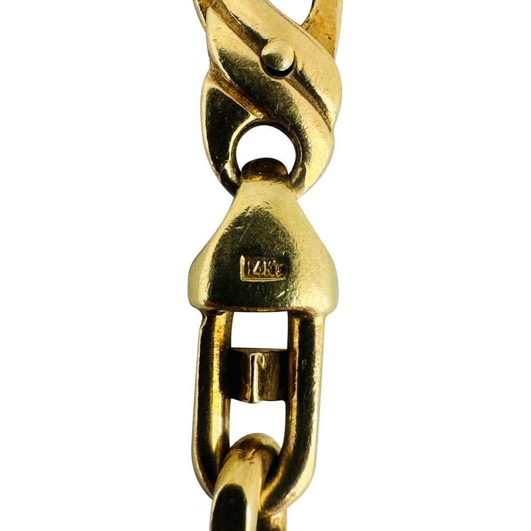 14k Yellow Gold 24.4g Solid Men's 5mm Mariner Cable Link Bracelet Italy 8.5"