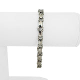 14k White Gold 10.8g Ladies Polished 6mm Fancy Link Bracelet Italy 7.25"
