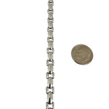 14k White Gold 10.8g Ladies Polished 6mm Fancy Link Bracelet Italy 7.25"