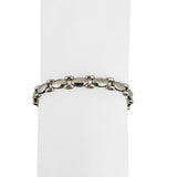 14k White Gold 10.8g Ladies Polished 6mm Fancy Link Bracelet Italy 7.25"