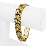 14k Yellow Gold 20g Ladies Chunky 14mm Fancy Link Bracelet Turkey 7.75"