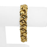 14k Yellow Gold 20g Ladies Chunky 14mm Fancy Link Bracelet Turkey 7.75"