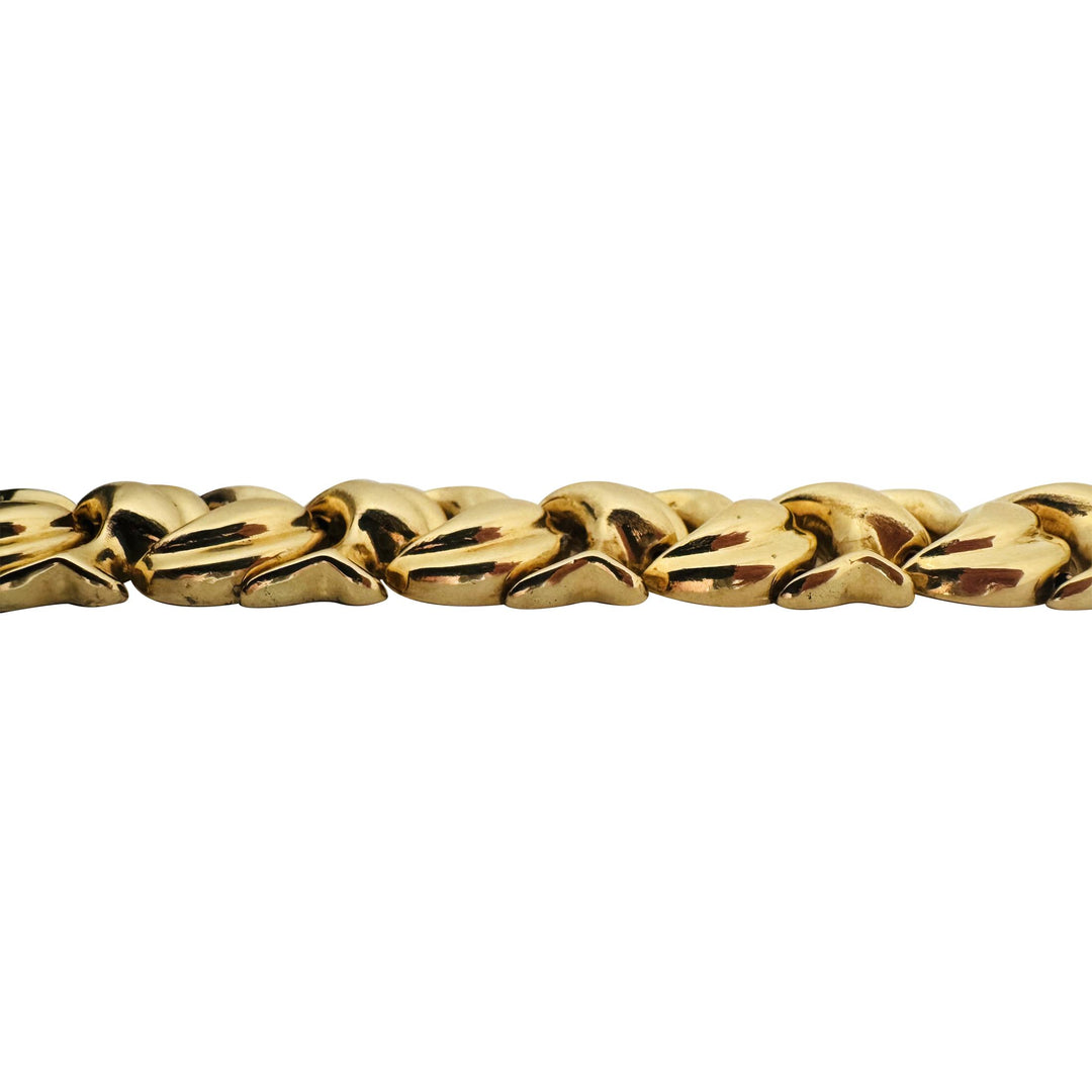 14k Yellow Gold 20g Ladies Chunky 14mm Fancy Link Bracelet Turkey 7.75"