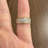 14k Yellow and White Gold 0.35cttw Pave Diamond Vintage Ladies Band Ring Size 7