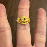 24k Pure Yellow Gold 7.7g Solid Fancy Ring Thailand Size 9.75
