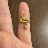 18k Yellow Gold 5.5g Vintage Bypass Snake Serpentine Ring Greece Size 5.25