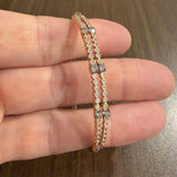 Levian 14k Rose Gold 0.92cttw Bezel Set Diamond Bangle Bracelet 6.75"