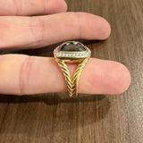 David Yurman Albion 18k Yellow Gold Prasiolite and Diamond Ring Size 7