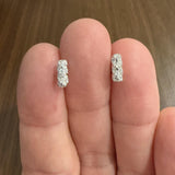 David Yurman Cable Collectibles 18k White Gold Diamond Bar Stud Earrings