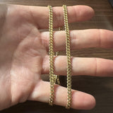 14k Yellow Gold 21.5g Solid 4mm Cuban Curb Link Chain Necklace Italy 20.5"