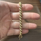 14k Yellow Gold 16g Polished Milor 8mm San Marco Link Bracelet Italy 7.25"