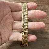 14k Yellow Gold 23.9g Imperial Gold 14mm Beaded Mesh Wheat Link Bracelet 7"