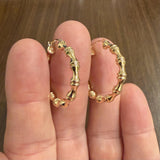 14k Yellow Gold 2.3g Polished Fancy Hoop Earrings 1.25"