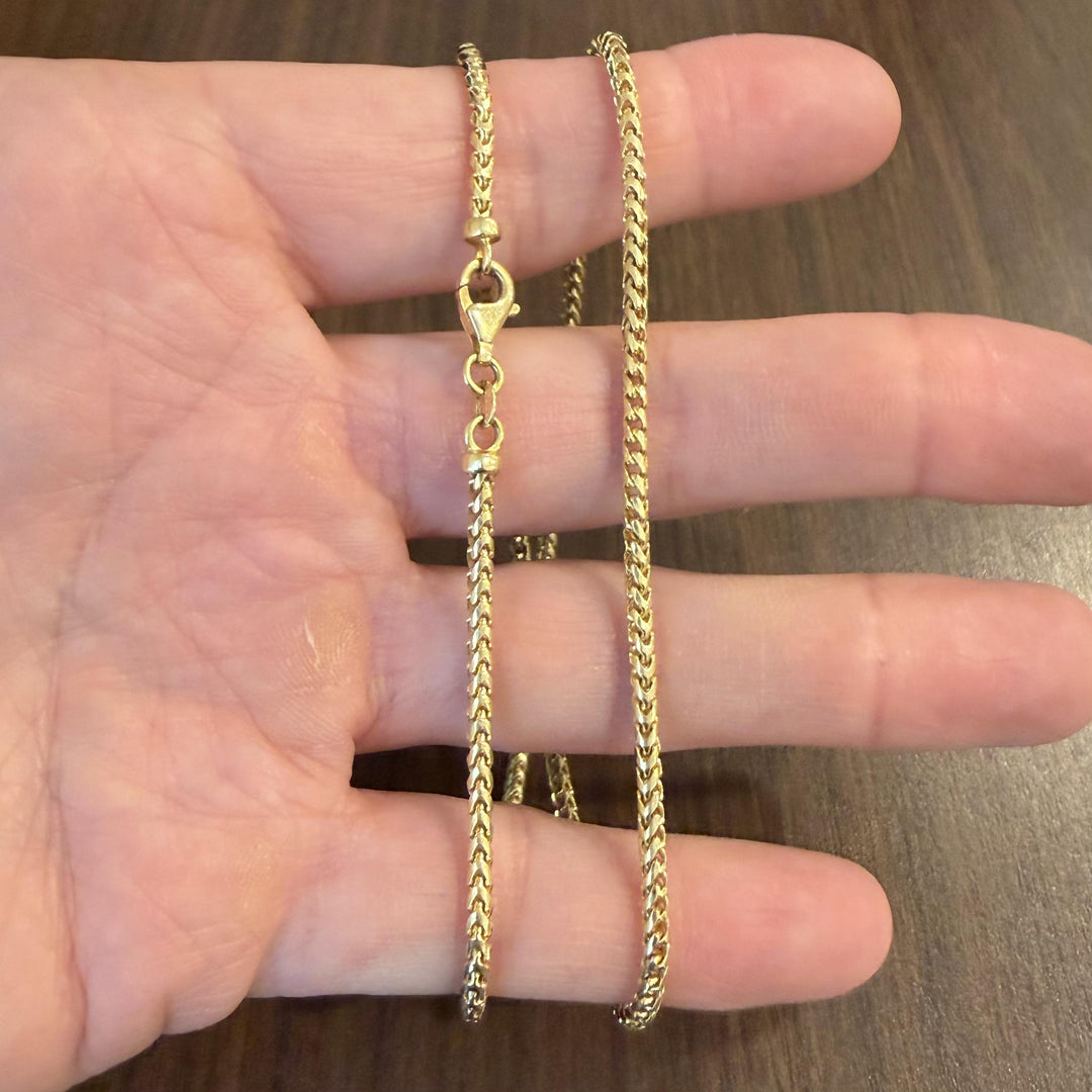 18k Yellow Gold 22.6g Solid 2.5mm Squared Franco Link Chain Necklace Italy 20"