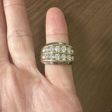 10k White and Yellow Gold 1.5cttw Diamond Men's Heavy Ring Size 10