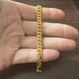 24k Pure Yellow Gold 32g Solid Heavy 6.5mm Curb Link Bracelet 6.75"