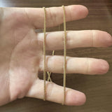 18k Yellow Gold 10g Solid Thin 2mm Cuban Curb Link Chain Necklace Italy 24"