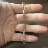 18k Rose Gold 7.7g Ladies Textured 6mm Elongated Oval Link Bracelet 6.5"