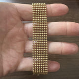 18k Yellow Gold and Diamond 43.7g Vintage Multi Stand Bead Link Bracelet 7"