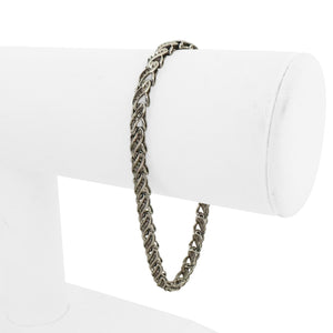 10k White Gold and 0.90cttw Diamond Ladies Link Bracelet 7.25"