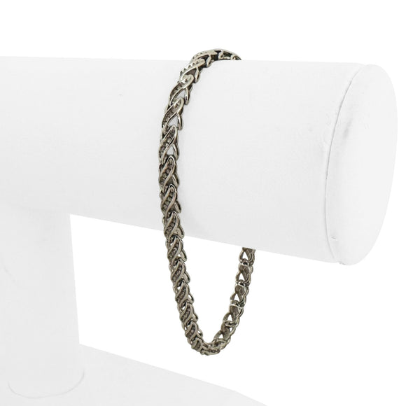 10k White Gold and 0.90cttw Diamond Ladies Link Bracelet 7.25