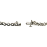 10k White Gold and 0.90cttw Diamond Ladies Link Bracelet 7.25"