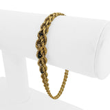 14k Yellow Gold Blue Sapphire and Diamond Double Rope Bracelet 7.5"