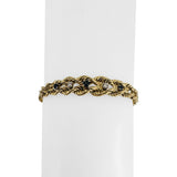 14k Yellow Gold Blue Sapphire and Diamond Double Rope Bracelet 7.5"