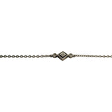 14k White Gold and Diamond Vintage Thin Station Necklace 16"