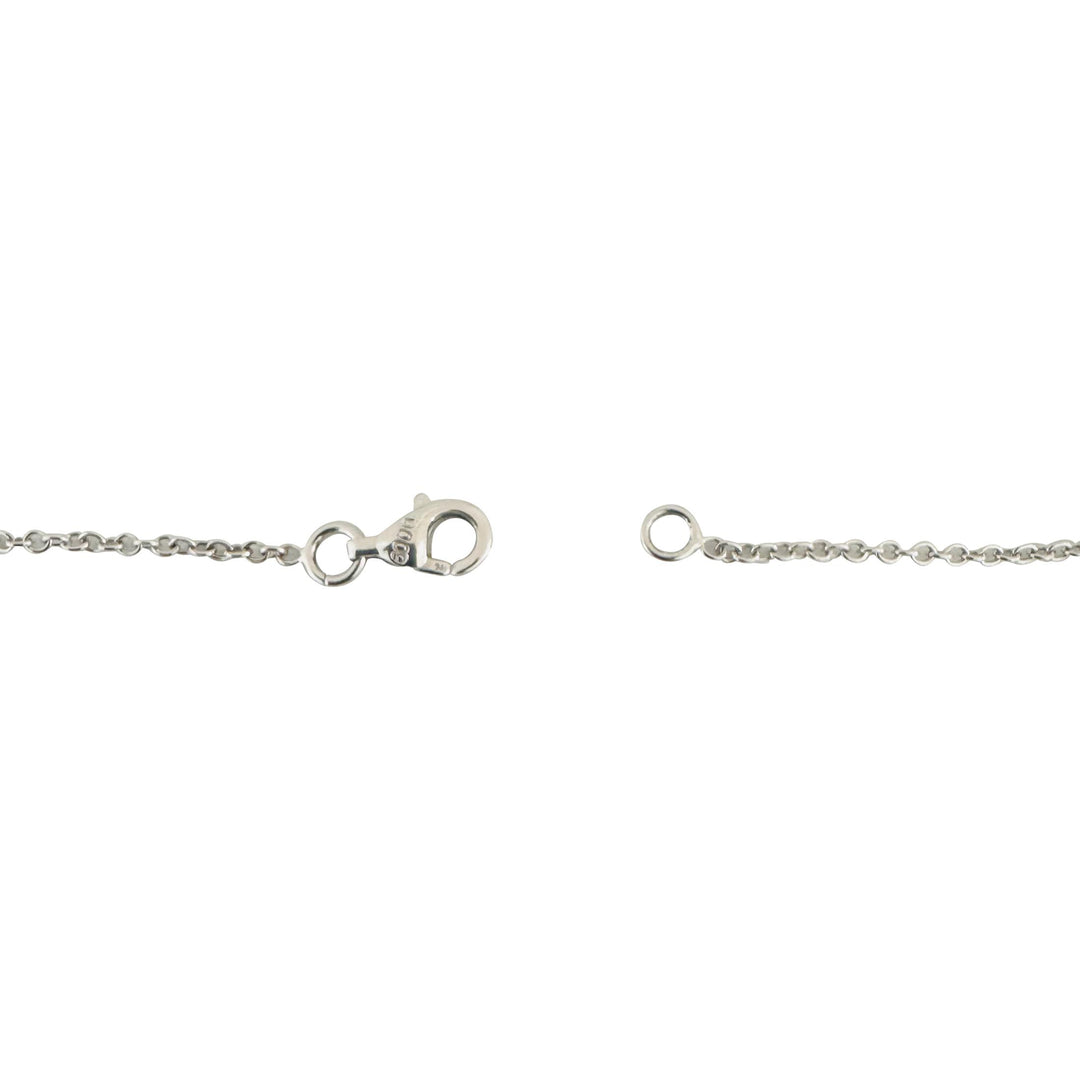 14k White Gold and Diamond Vintage Thin Station Necklace 16"